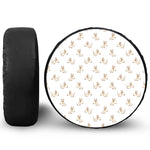 Cartoon Bull Terrier Pattern Print Leather Spare Tire Cover