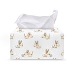 Cartoon Bull Terrier Pattern Print Leather Tissue Box Cover