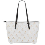 Cartoon Bull Terrier Pattern Print Leather Tote Bag