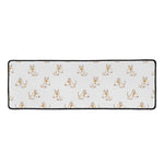 Cartoon Bull Terrier Pattern Print Long Kitchen Mat