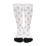 Cartoon Bull Terrier Pattern Print Long Socks