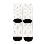Cartoon Bull Terrier Pattern Print Long Socks