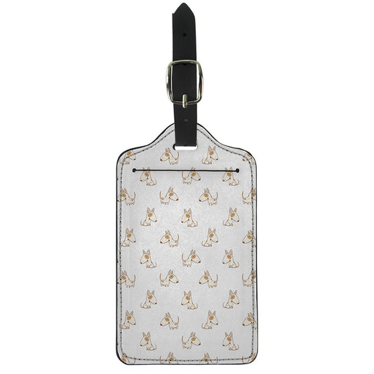 Cartoon Bull Terrier Pattern Print Luggage Tag