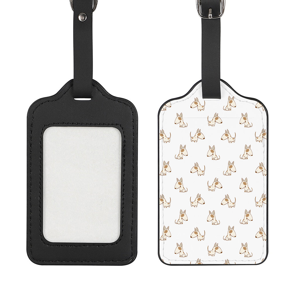 Cartoon Bull Terrier Pattern Print Luggage Tag