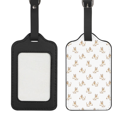 Cartoon Bull Terrier Pattern Print Luggage Tag