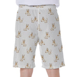 Cartoon Bull Terrier Pattern Print Men's Beach Shorts