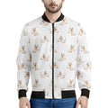 Cartoon Bull Terrier Pattern Print Men's Bomber Jacket