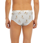 Cartoon Bull Terrier Pattern Print Men's Briefs