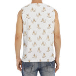 Cartoon Bull Terrier Pattern Print Men's Fitness Tank Top