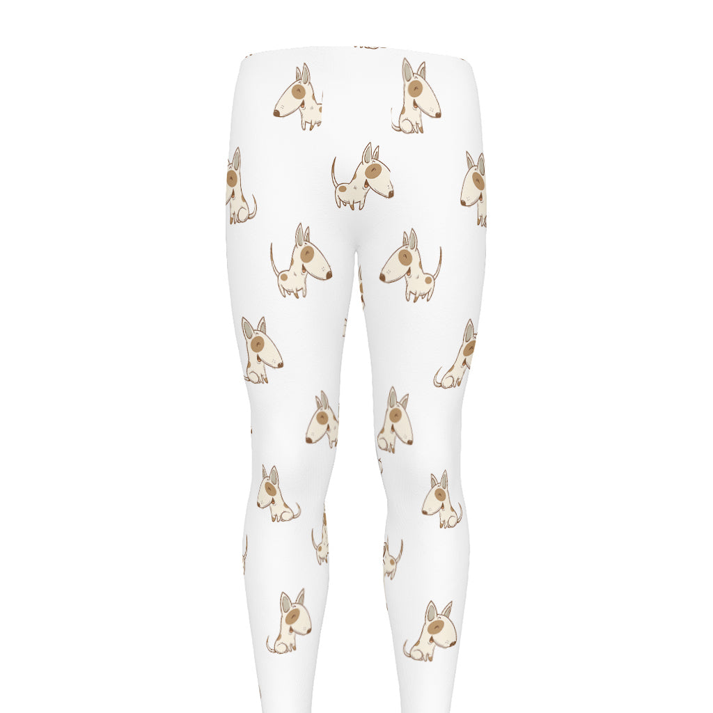 Cartoon Bull Terrier Pattern Print Men's leggings