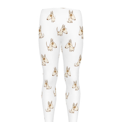 Cartoon Bull Terrier Pattern Print Men's leggings