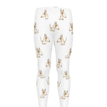 Cartoon Bull Terrier Pattern Print Men's leggings