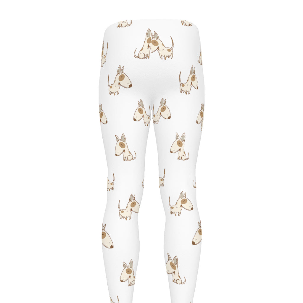 Cartoon Bull Terrier Pattern Print Men's leggings
