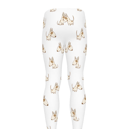 Cartoon Bull Terrier Pattern Print Men's leggings