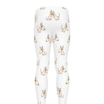 Cartoon Bull Terrier Pattern Print Men's leggings