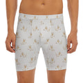 Cartoon Bull Terrier Pattern Print Men's Long Boxer Briefs