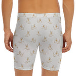Cartoon Bull Terrier Pattern Print Men's Long Boxer Briefs