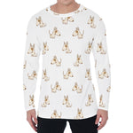 Cartoon Bull Terrier Pattern Print Men's Long Sleeve T-Shirt