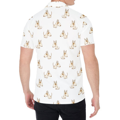 Cartoon Bull Terrier Pattern Print Men's Shirt