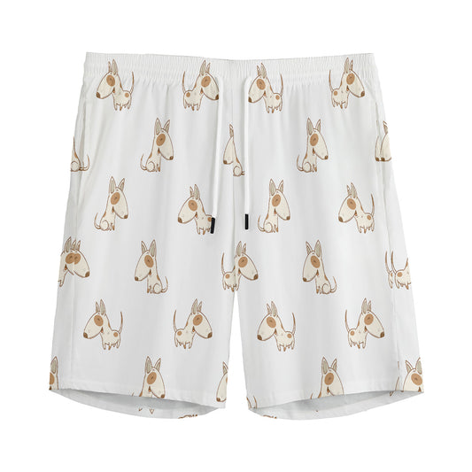 Cartoon Bull Terrier Pattern Print Men's Sports Shorts