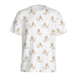 Cartoon Bull Terrier Pattern Print Men's Sports T-Shirt