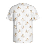 Cartoon Bull Terrier Pattern Print Men's Sports T-Shirt