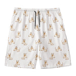 Cartoon Bull Terrier Pattern Print Men's Swim Trunks