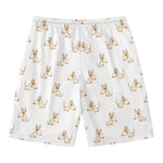Cartoon Bull Terrier Pattern Print Men's Swim Trunks