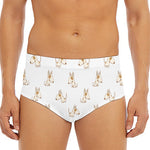 Cartoon Bull Terrier Pattern Print Men's Triangle Swim Briefs