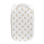 Cartoon Bull Terrier Pattern Print Mesh Laundry Hamper