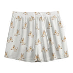 Cartoon Bull Terrier Pattern Print Mesh Shorts