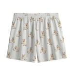 Cartoon Bull Terrier Pattern Print Mesh Shorts