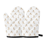 Cartoon Bull Terrier Pattern Print Oven Mitts