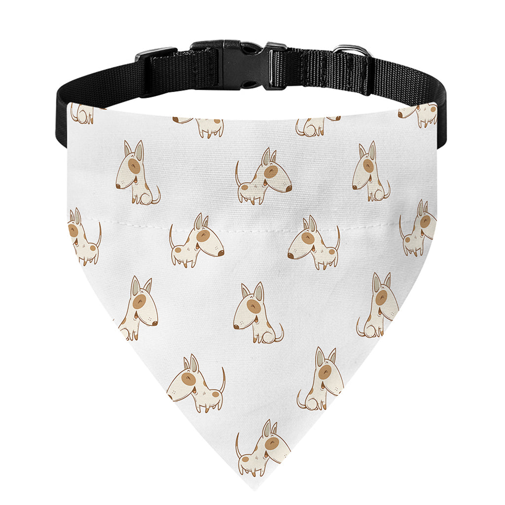 Cartoon Bull Terrier Pattern Print Over The Collar Dog Bandana