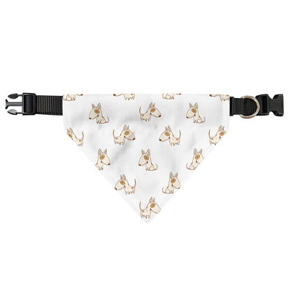 Cartoon Bull Terrier Pattern Print Over The Collar Dog Bandana