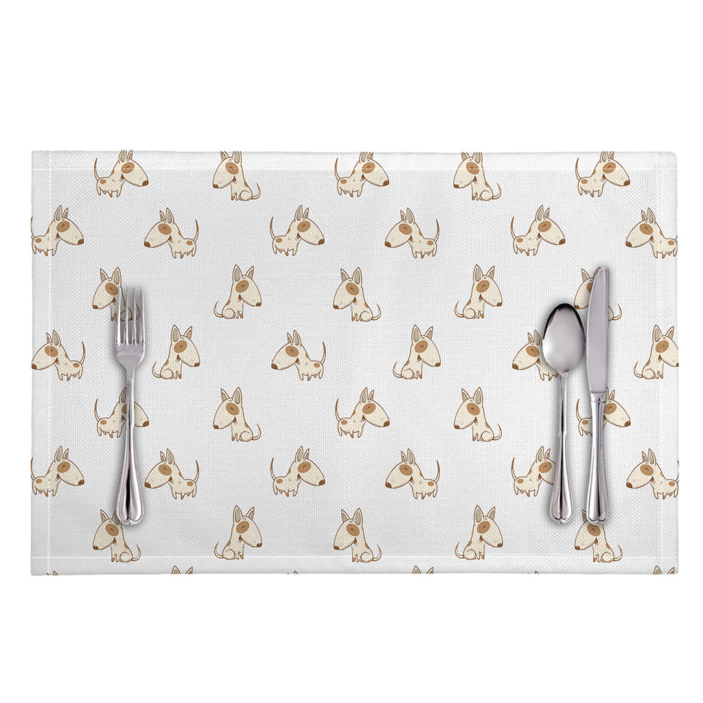 Cartoon Bull Terrier Pattern Print Placemat