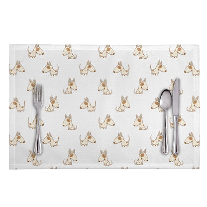 Cartoon Bull Terrier Pattern Print Placemat