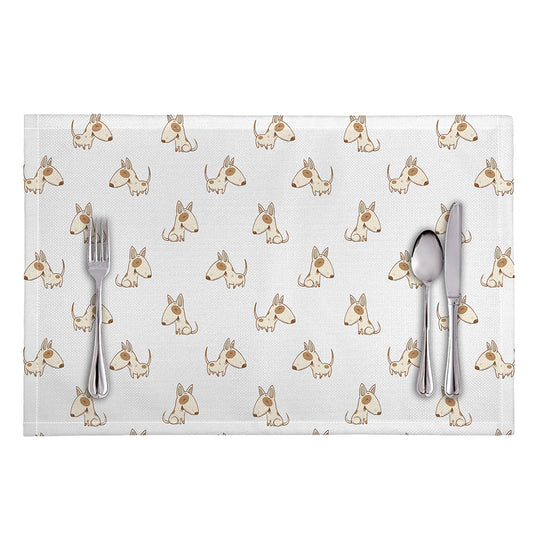 Cartoon Bull Terrier Pattern Print Placemat