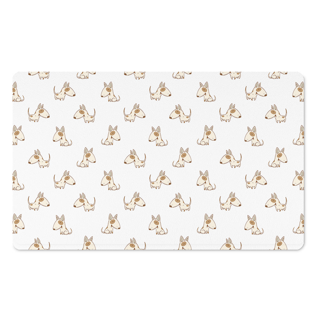 Cartoon Bull Terrier Pattern Print Polyester Doormat