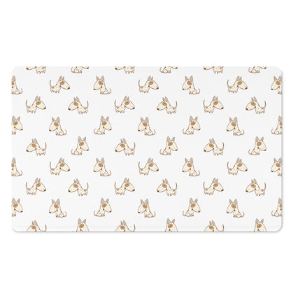 Cartoon Bull Terrier Pattern Print Polyester Doormat