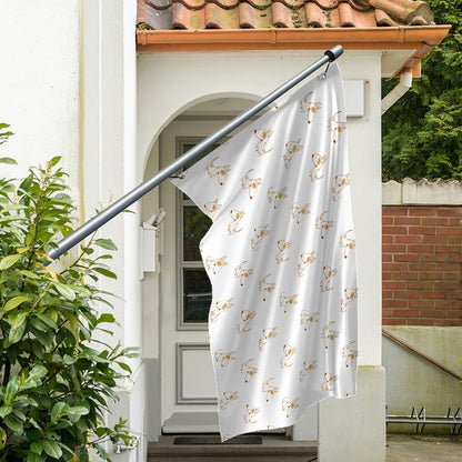 Cartoon Bull Terrier Pattern Print Polyester Flag
