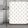 Cartoon Bull Terrier Pattern Print Polyester Shower Curtain