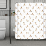 Cartoon Bull Terrier Pattern Print Polyester Shower Curtain