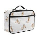 Cartoon Bull Terrier Pattern Print Portable Lunch Bag