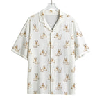 Cartoon Bull Terrier Pattern Print Rayon Hawaiian Shirt