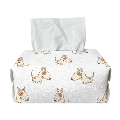 Cartoon Bull Terrier Pattern Print Rectangle Tissue Box Cover