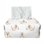 Cartoon Bull Terrier Pattern Print Rectangle Tissue Box Cover