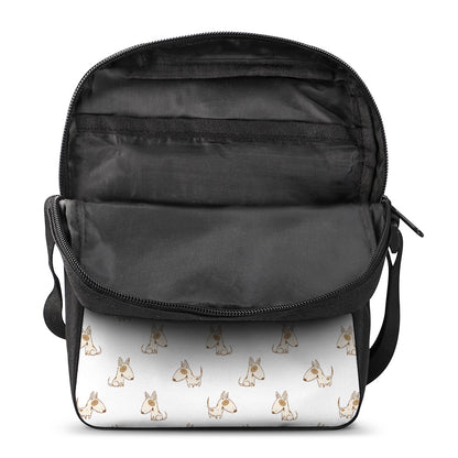 Cartoon Bull Terrier Pattern Print Rectangular Crossbody Bag