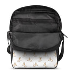 Cartoon Bull Terrier Pattern Print Rectangular Crossbody Bag