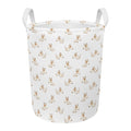 Cartoon Bull Terrier Pattern Print Round Laundry Basket